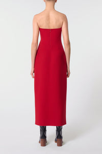 Immanuel Knit Maxi Dress in Scarlet Red Merino Wool