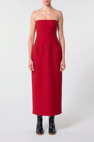 Immanuel Knit Maxi Dress in Scarlet Red Merino Wool