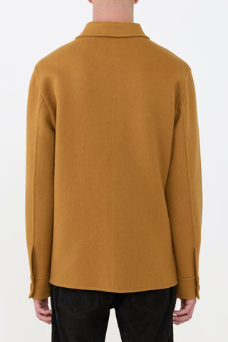 Yellow Ochre Recycled Cashmere Ulu Chore Jacket - On Model Back View | Gabriela Hearst