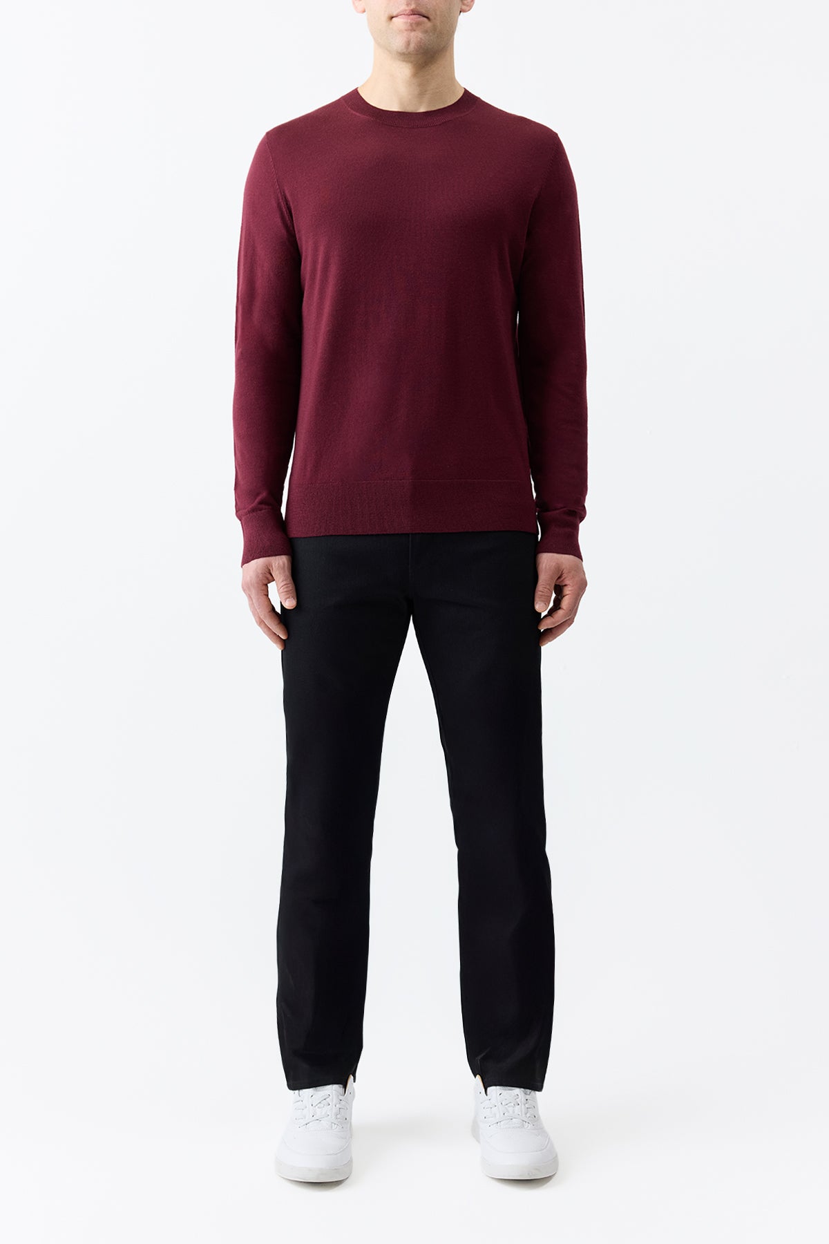 Palco Knit Crewneck in Bordeaux Merino Wool