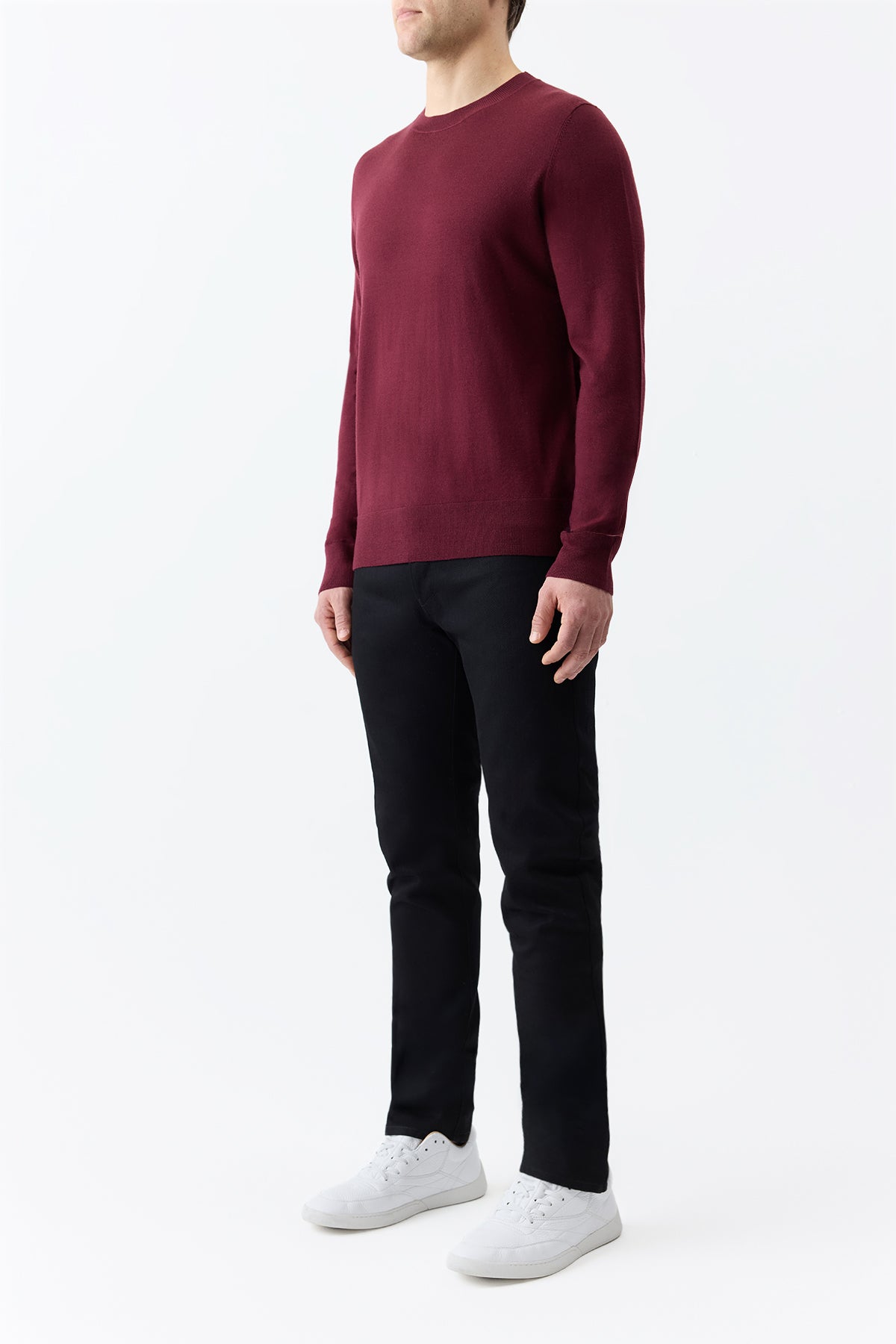 Palco Knit Crewneck in Bordeaux Merino Wool