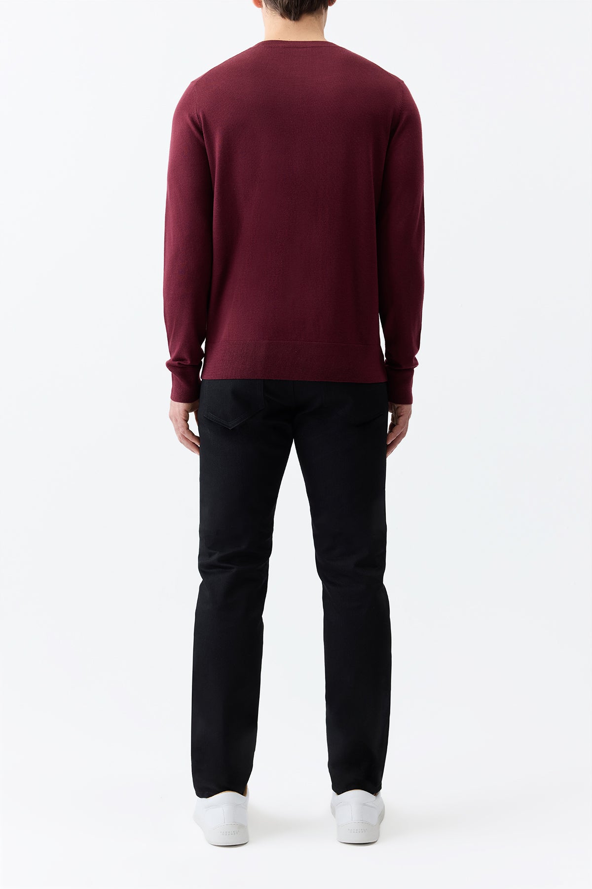 Palco Knit Crewneck in Bordeaux Merino Wool