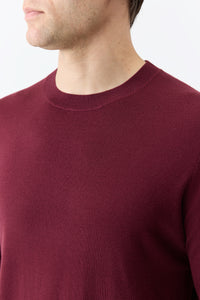 Palco Knit Crewneck in Bordeaux Merino Wool