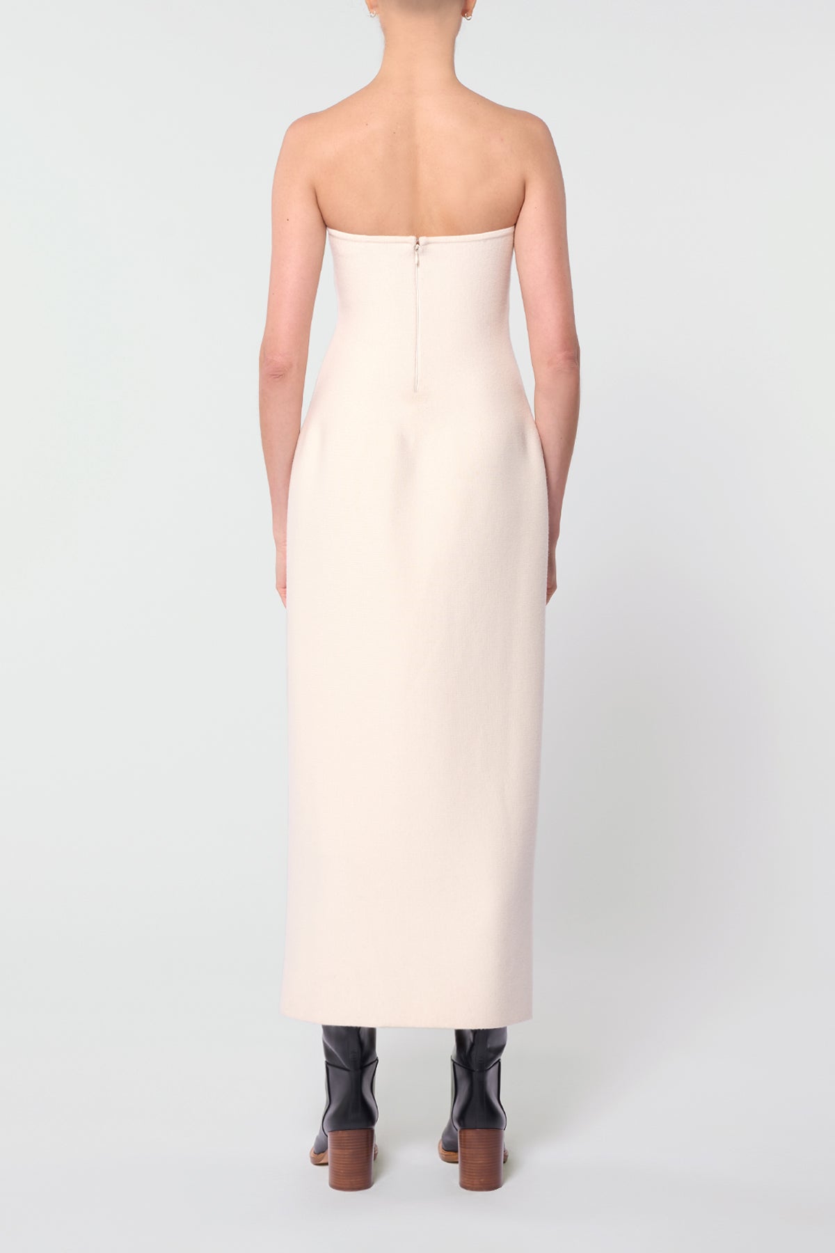 Immanuel Knit Maxi Dress in Ivory Merino Wool