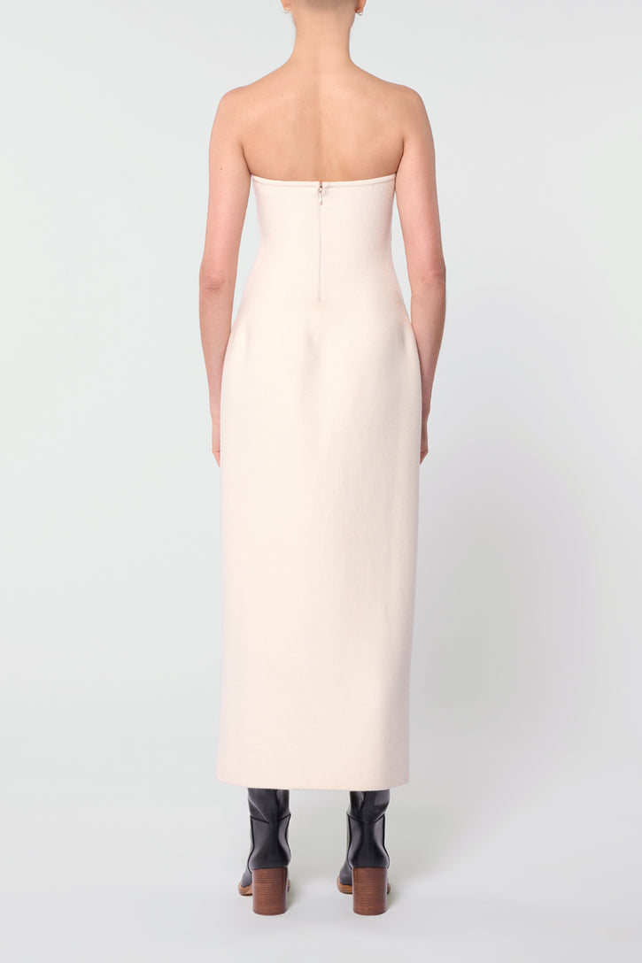 Immanuel Knit Maxi Dress in Ivory Merino Wool