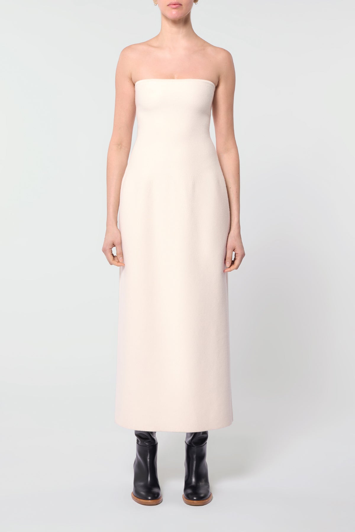 Immanuel Knit Maxi Dress in Ivory Merino Wool