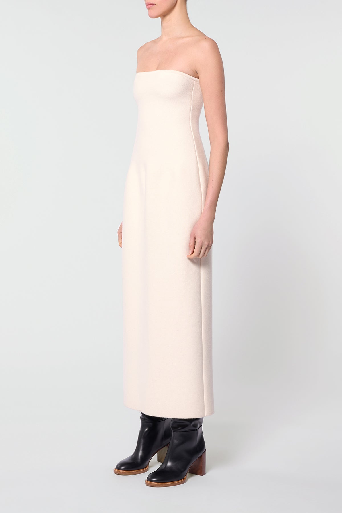 Immanuel Knit Maxi Dress in Ivory Merino Wool