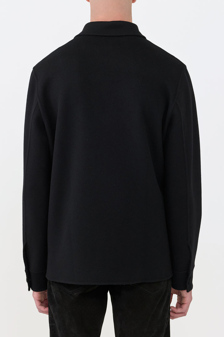 Ulu Chore Jacket in Black Double Face Recycled Cashmere