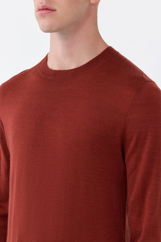 Burnt Sienna Palco Knit Sweater - Neckline Detail Close-Up | Gabriela Hearst
