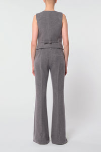 Rhein Pant in Dark Grey Multi Virgin Wool Cashmere Herringbone