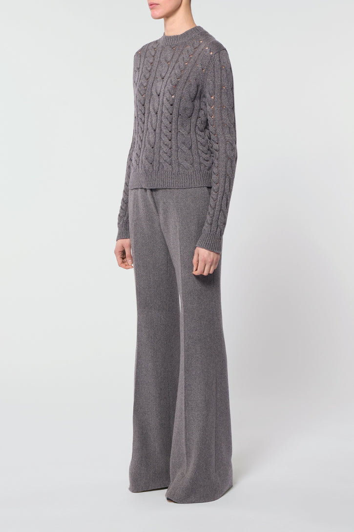 Anthea Knit Sweater in Dark Grey Multi Cashmere