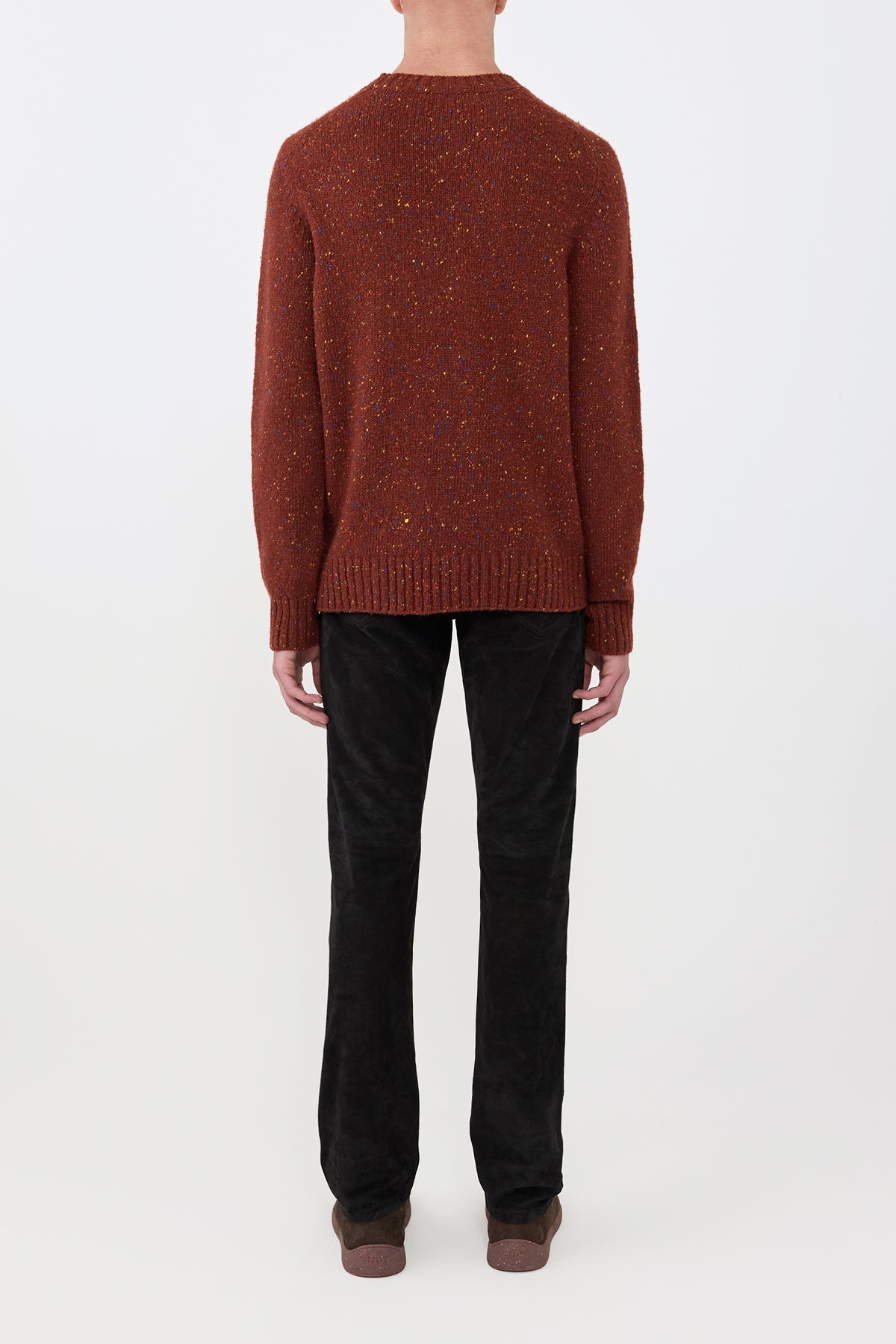 Daniel Knit Sweater in Burnt Sienna Cashmere