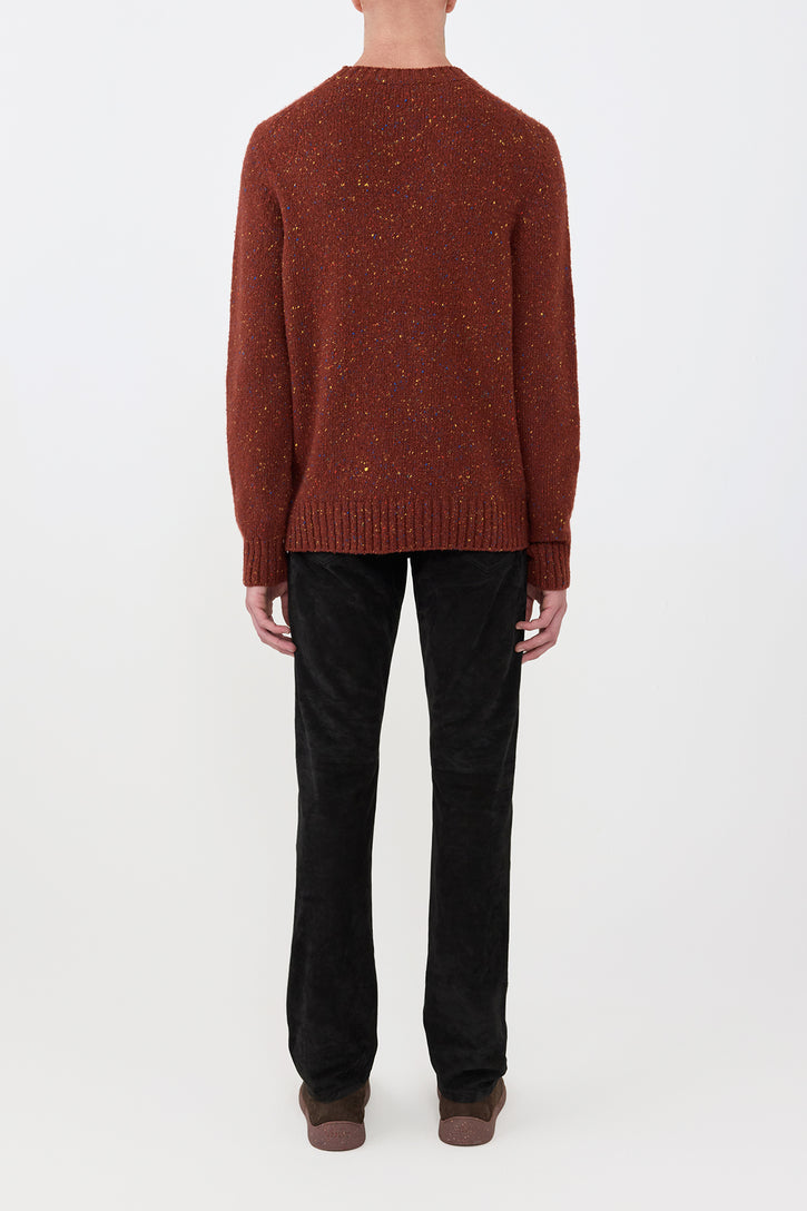 Daniel Knit Sweater in Burnt Sienna Cashmere