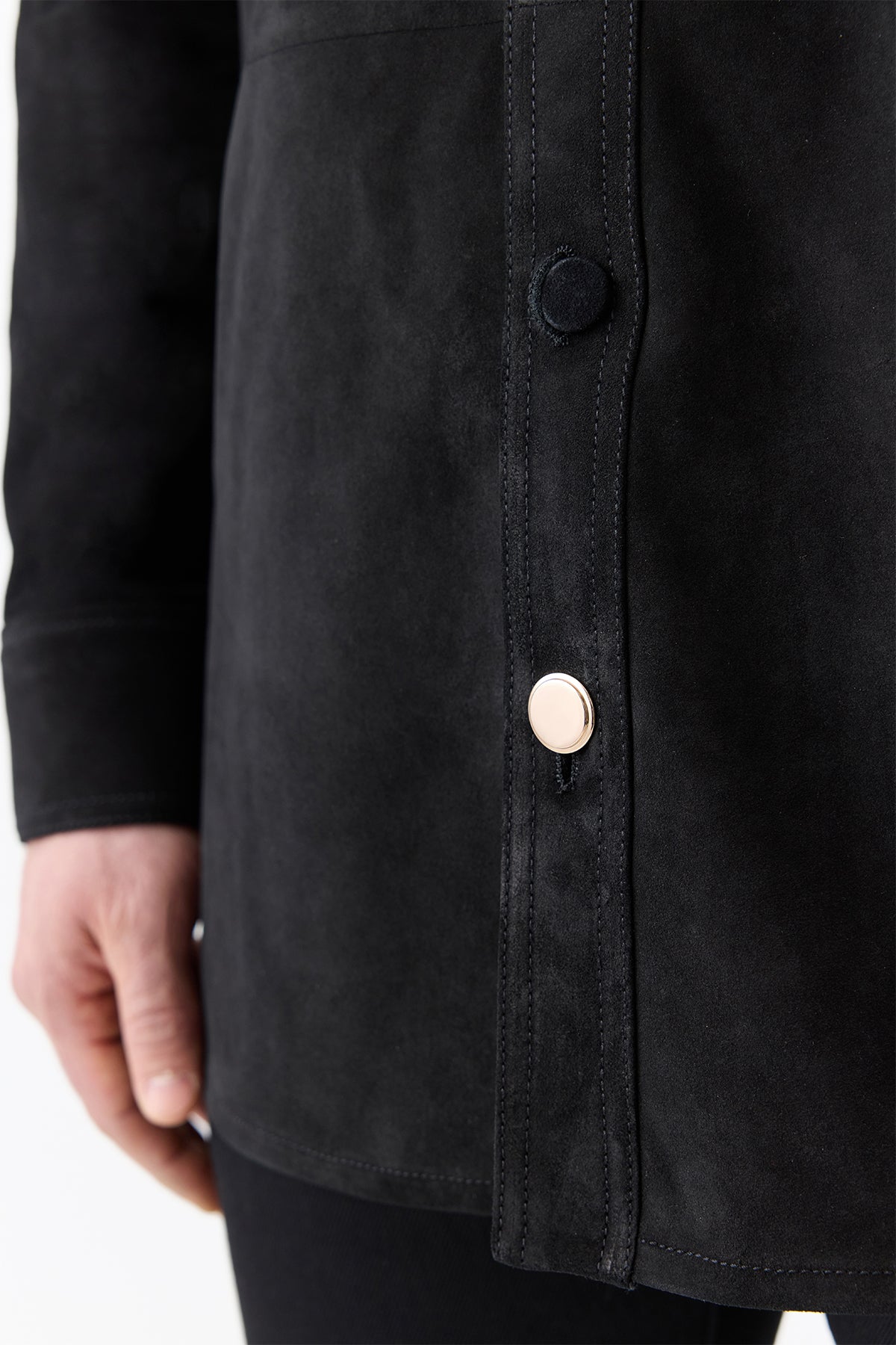 Lucas Overshirt in Black Suede