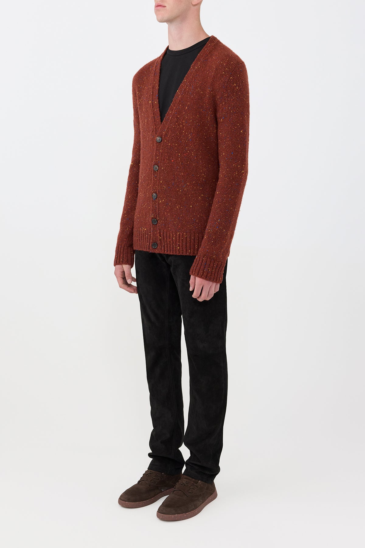 Ailis Knit Cardigan in Burnt Sienna Cashmere