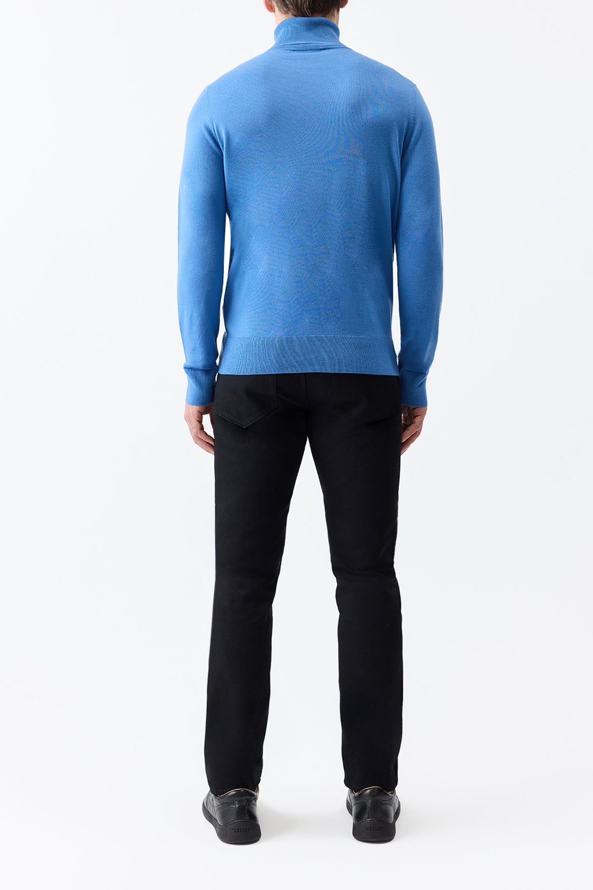 Jermaine Knit Turtleneck in Sky Merino Wool