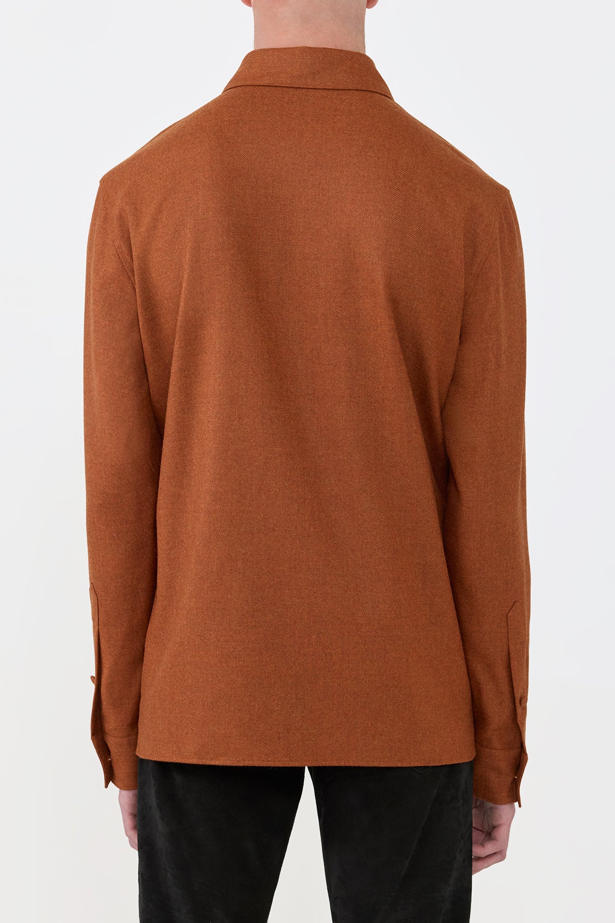 Abbe Shirt in Rust Virgin Wool Cashmere