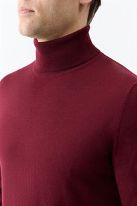 Jermaine Knit Turtleneck in Bordeaux Merino Wool