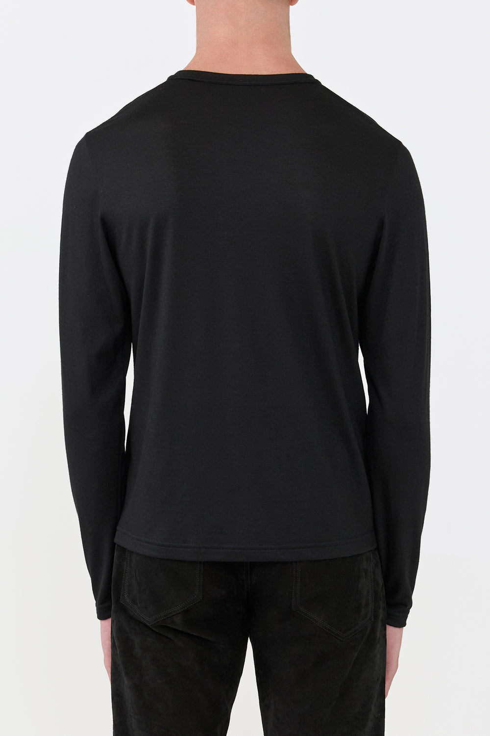 Owen Long Sleeve T-Shirt in Black Cashmere