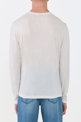 Ivory Cashmere Jersey Long Sleeve Tee On Model - Back View | Gabriela Hearst