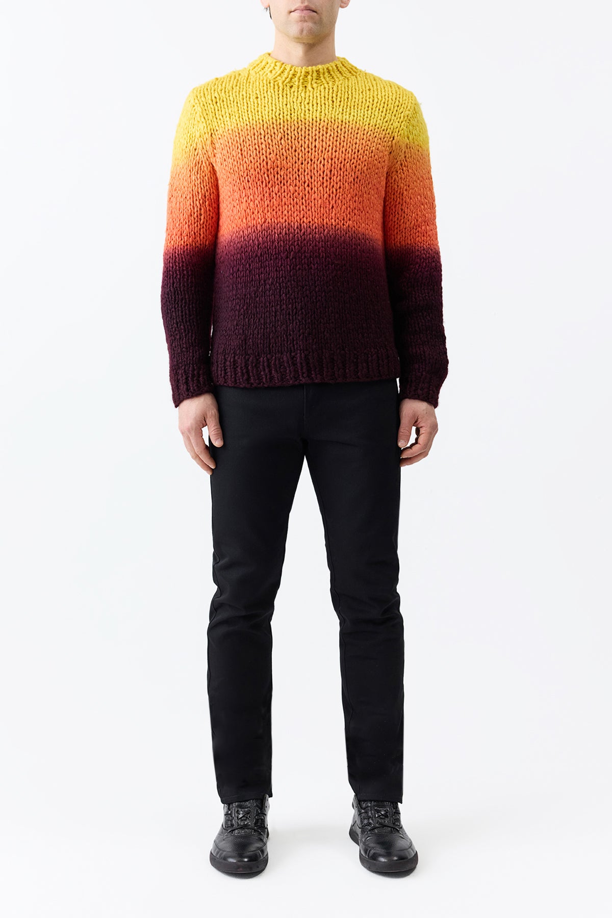 Aion Knit Sweater in Deep Dye Sunrise Welfat Cashmere