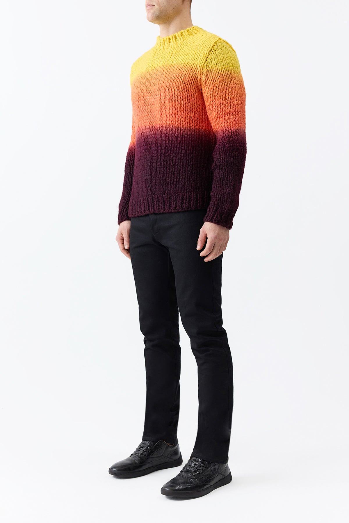 Aion Knit Sweater in Deep Dye Sunrise Welfat Cashmere