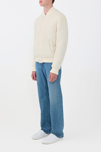 Brandon Bomber in Ivory Recycled Cashmere Boucle