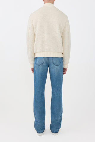 Ivory Cashmere Brandon Bomber On Model - Back View | Gabriela Hearst