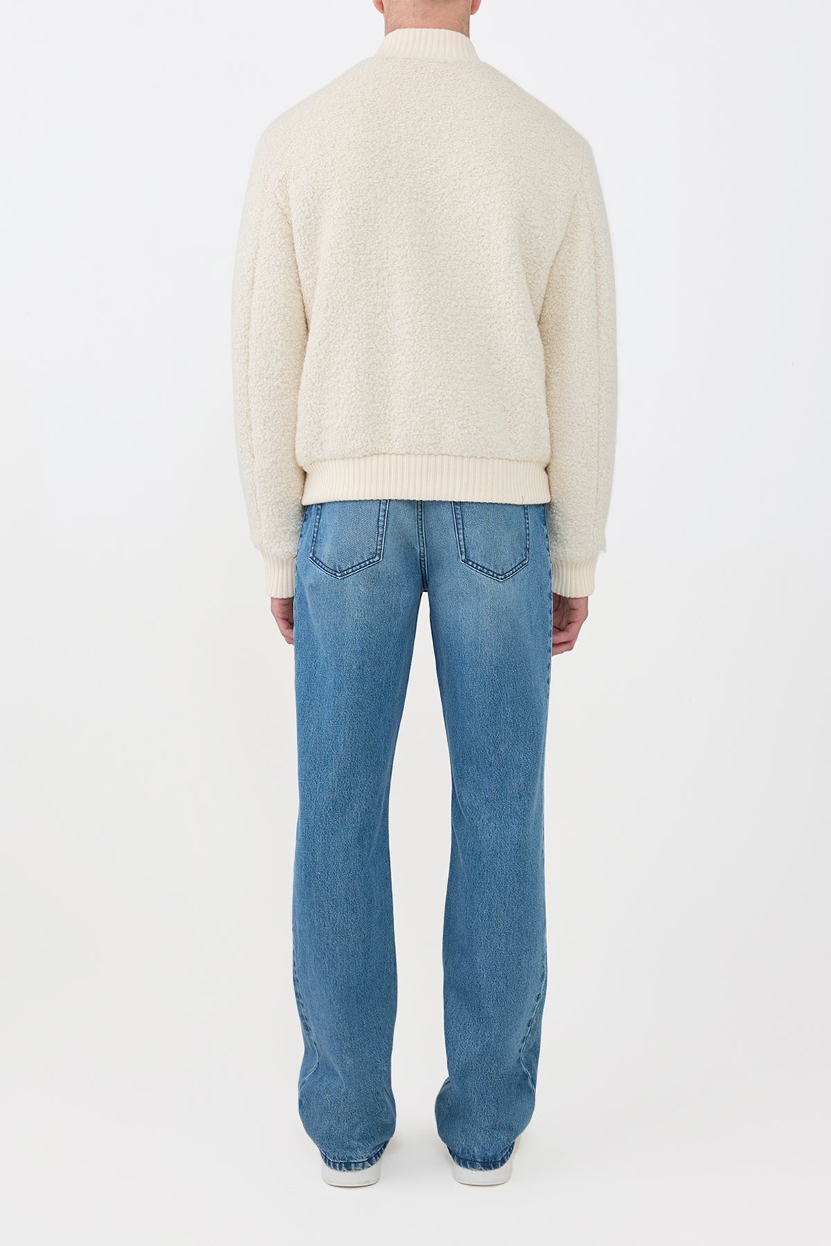 Brandon Bomber in Ivory Recycled Cashmere Boucle