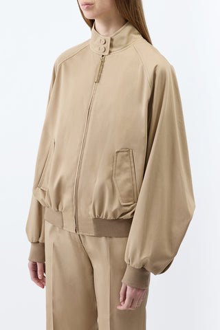 Camel Cotton Wynne Jacket - Side Profile On Model | Gabriela Hearst