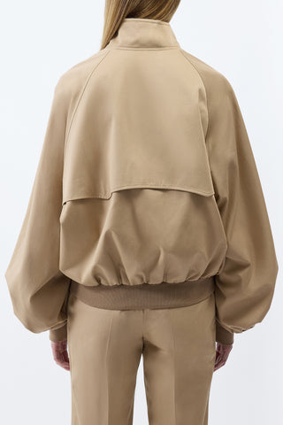 Camel Cotton Wynne Jacket - Back View On Model | Gabriela Hearst