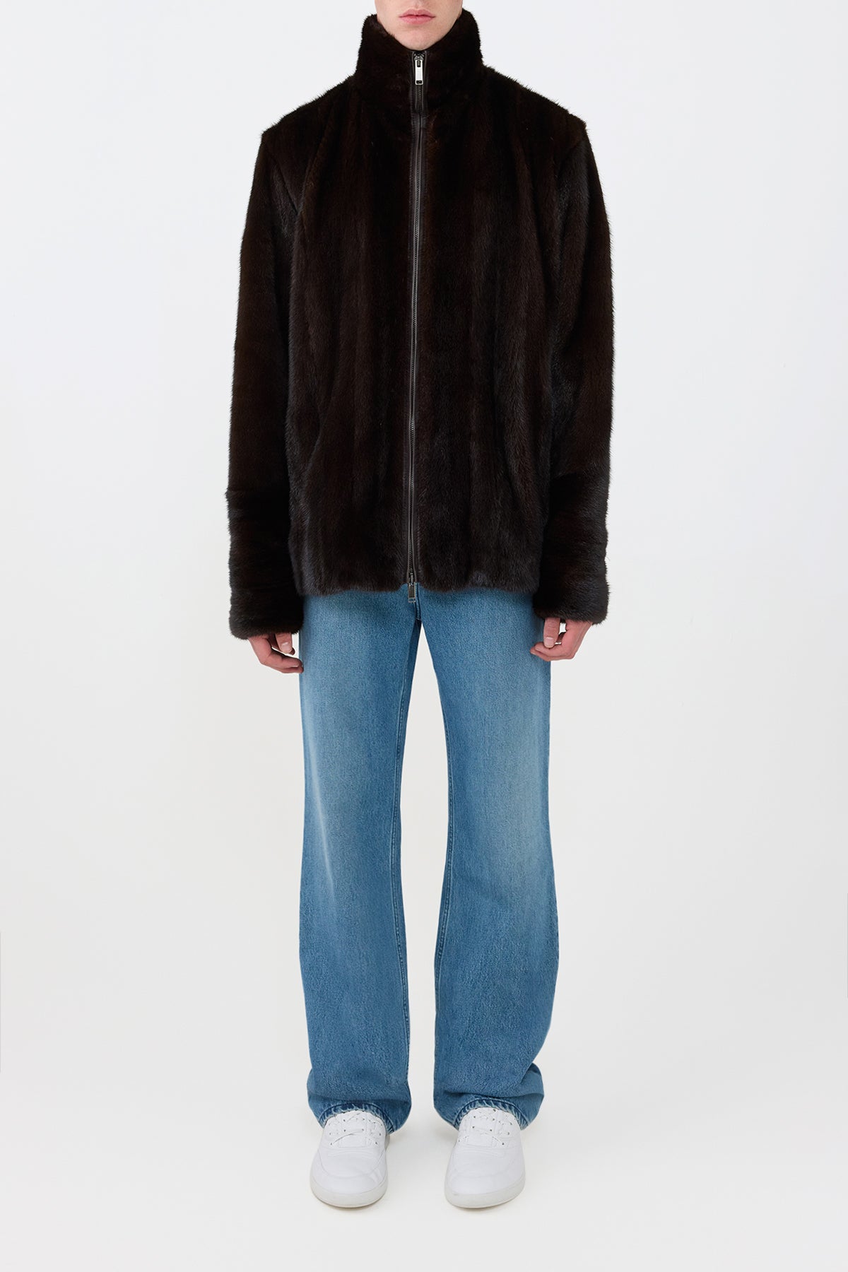 Aristede Jacket in Dark Chocolate Recycled Mink Fur