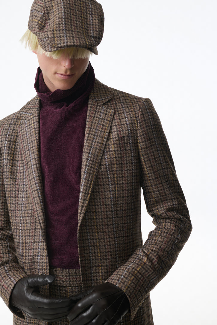 Almoner Knit Turtleneck Sweater in Plum Silk