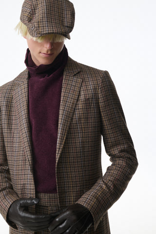 Almoner Knit Turtleneck Sweater in Plum Silk