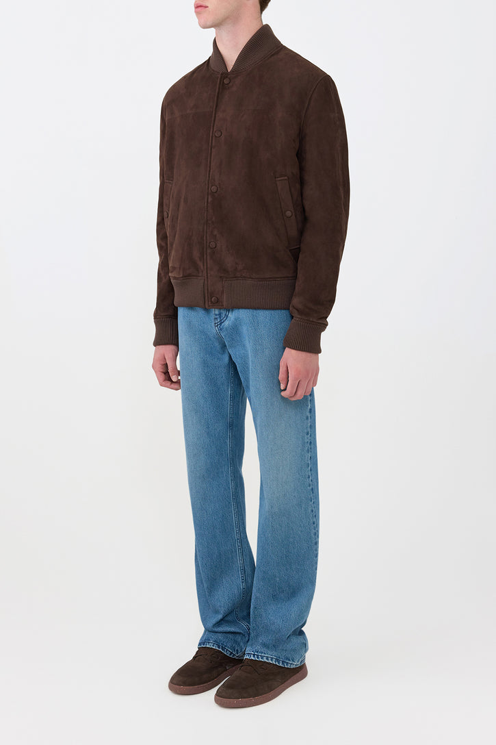 Greg Bomber in Chocolate Suede