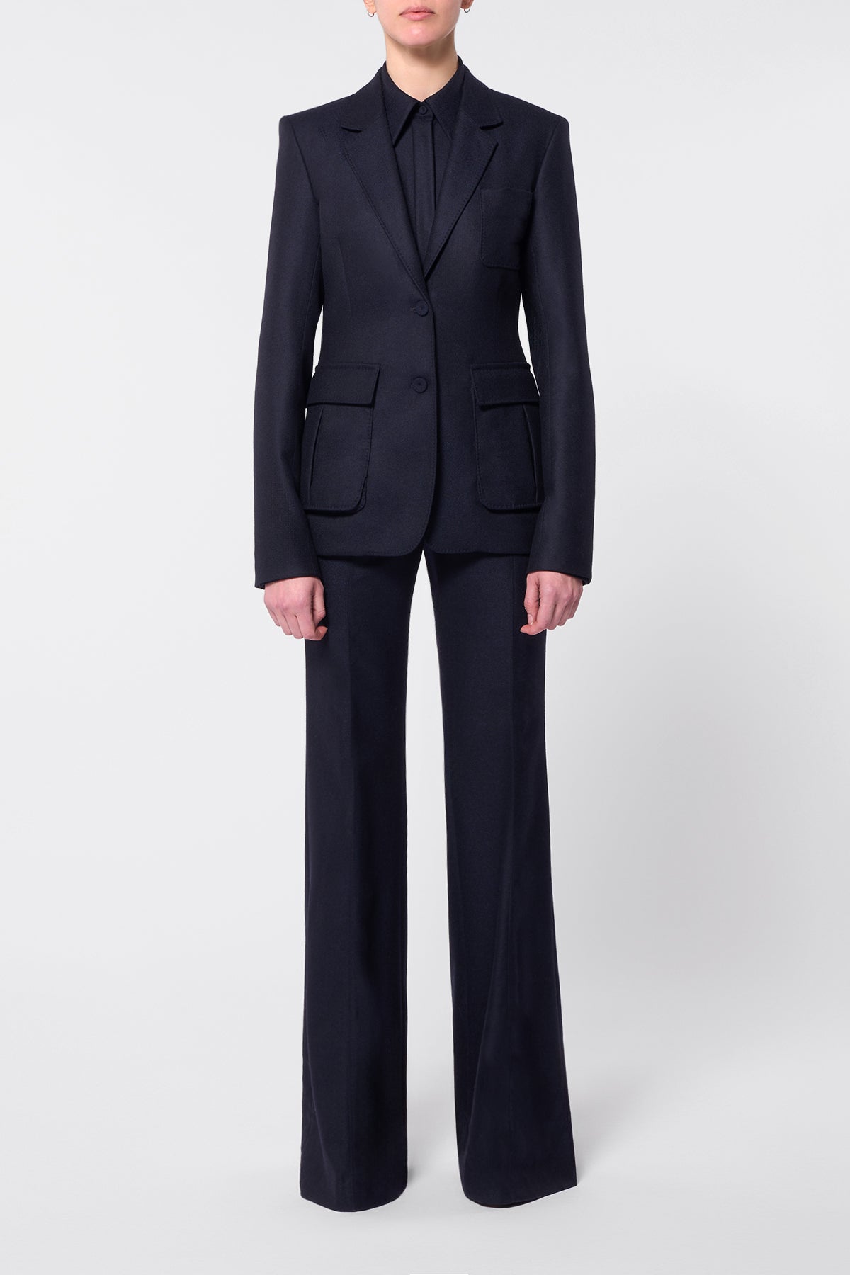 Rhein Pant in Dark Navy Virgin Wool Cashmere Flannel