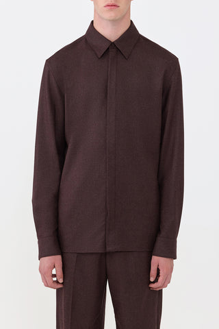 Abbe Shirt in Burnt Sienna Virgin Wool Cashmere
