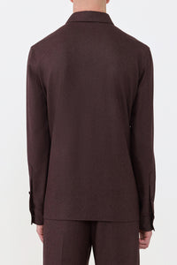 Abbe Shirt in Burnt Sienna Virgin Wool Cashmere