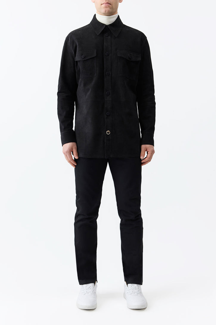 Lucas Overshirt in Black Suede