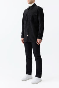 Lucas Overshirt in Black Suede