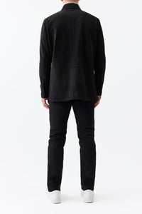 Lucas Overshirt in Black Suede