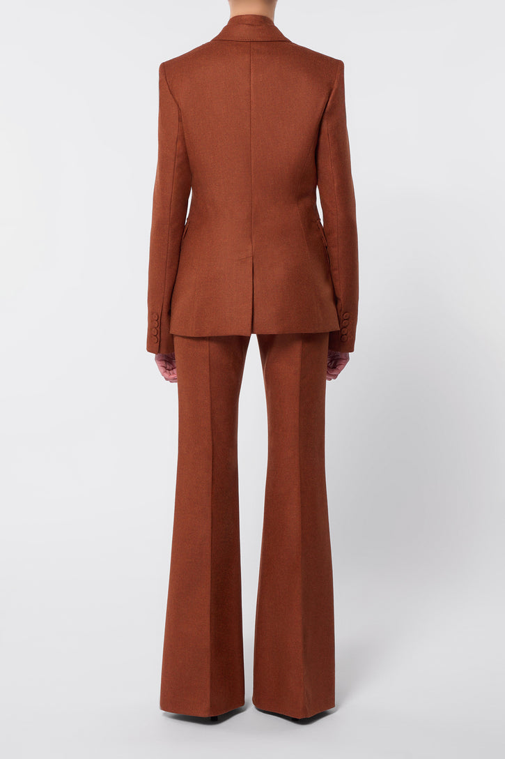 Louisa Blazer in Rust Melange Virgin Wool Cashmere Flannel