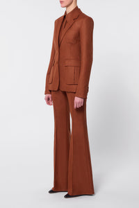 Louisa Blazer in Rust Melange Virgin Wool Cashmere Flannel