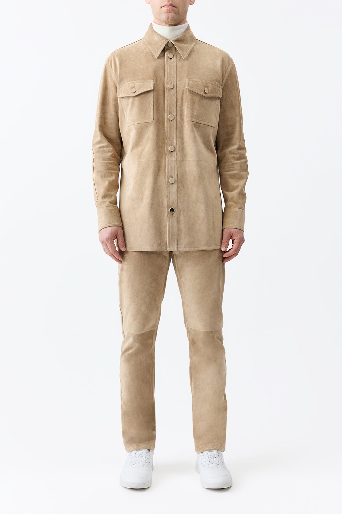 Anthony Five Pocket Pant in Camel Suede