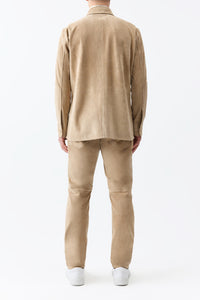 Lucas Overshirt in Camel Suede