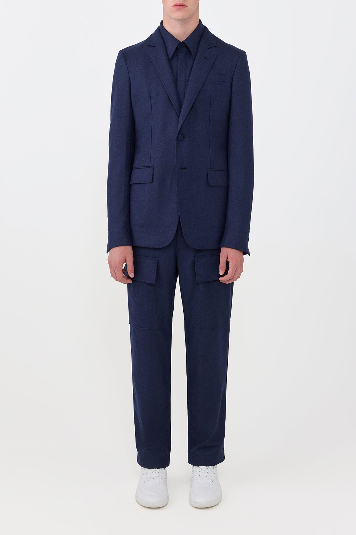 Irving Jacket in Navy Virgin Wool Cashmere