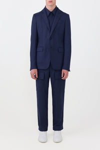 Irving Jacket in Navy Virgin Wool Cashmere