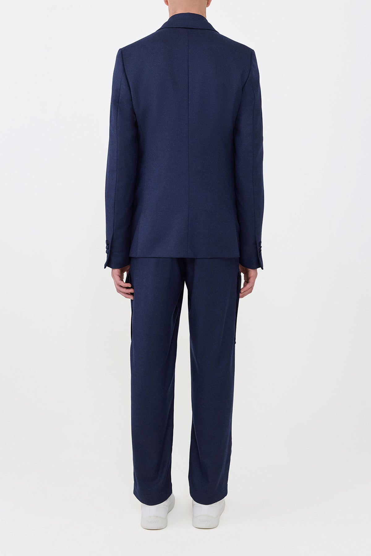 Irving Jacket in Navy Virgin Wool Cashmere