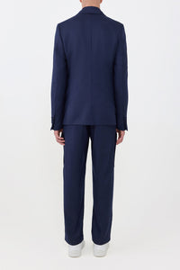 Irving Jacket in Navy Virgin Wool Cashmere