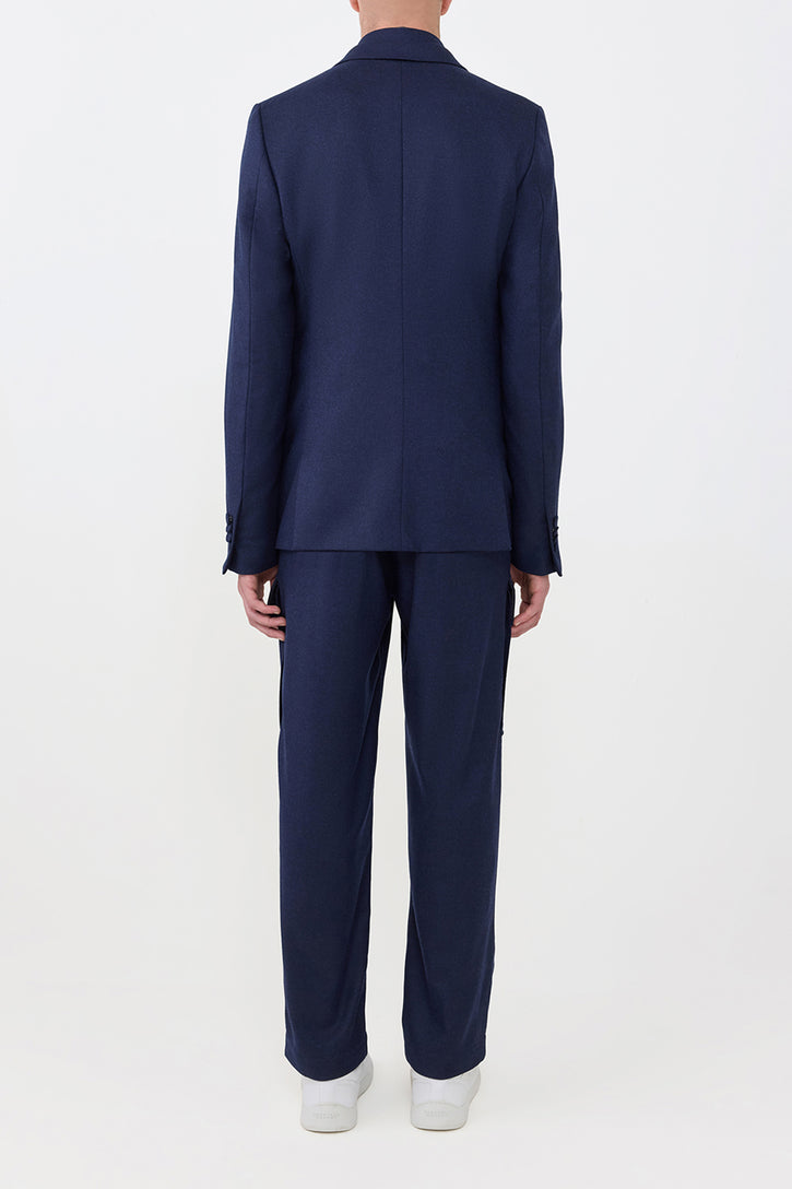 Irving Jacket in Navy Virgin Wool Cashmere